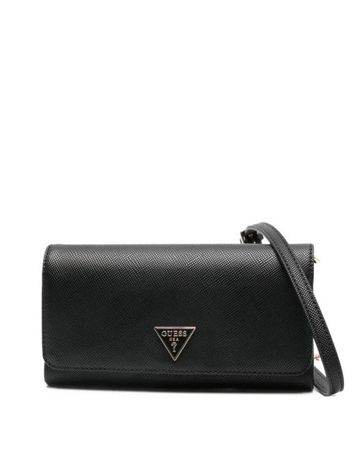 Guess Black Pochette Noelle À Plaque Logo
