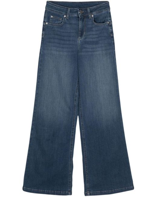 Jeans svasati con applicazione logo di Liu Jo in Blue