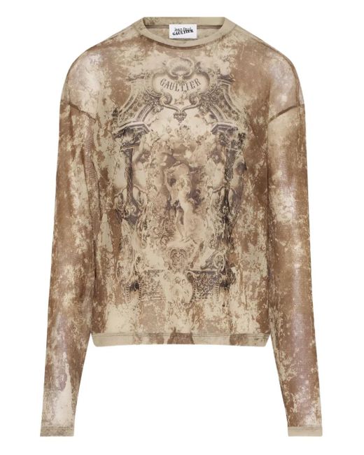 Jean Paul Gaultier メダリオンプリント ロングtシャツ Natural