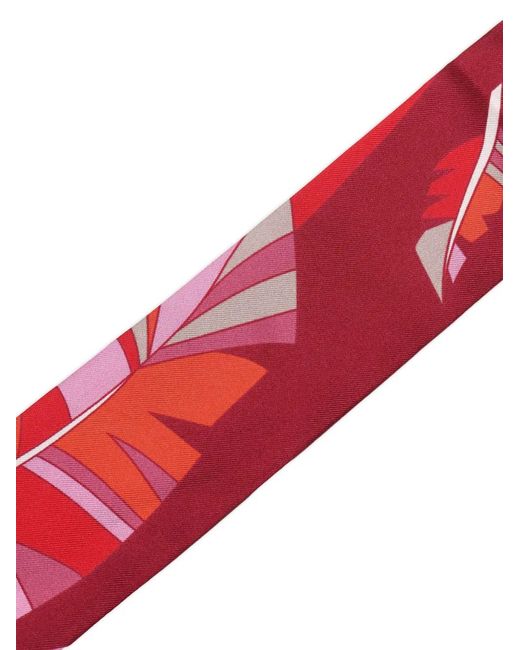 Lancel Red Arabesque Silk Headband