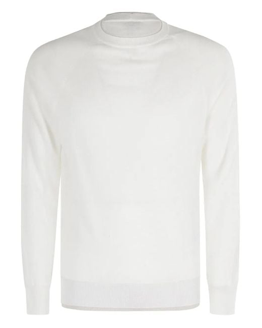 Eleventy White Crew-Neck Sweater for men