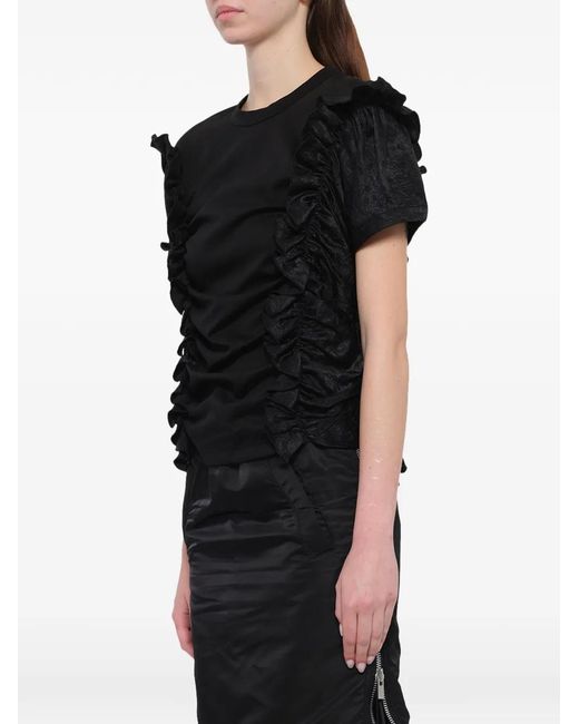 Noir Kei Ninomiya Black Ruffled T-Shirt