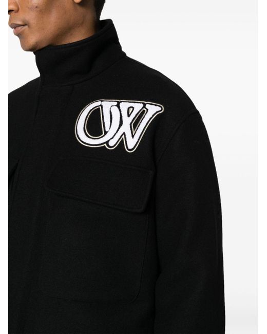 Off-White c/o Virgil Abloh Black Phase Varsity Wool-blend Jacket for men