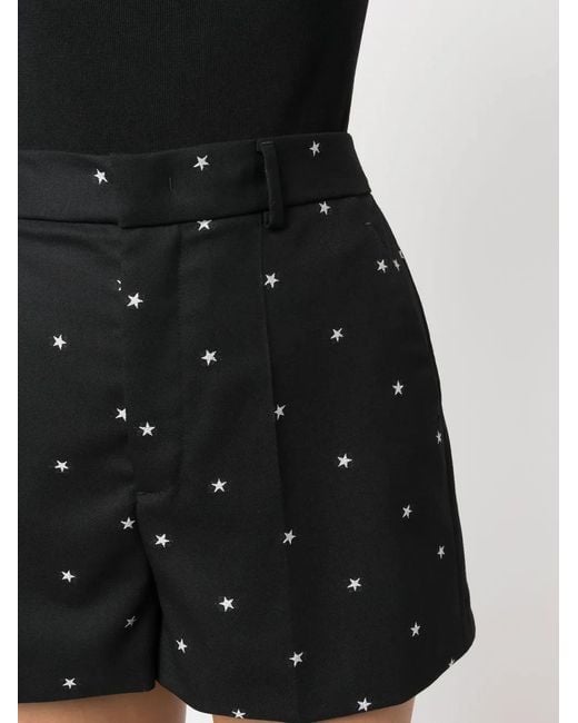 RED Valentino Black Star-Print Shorts