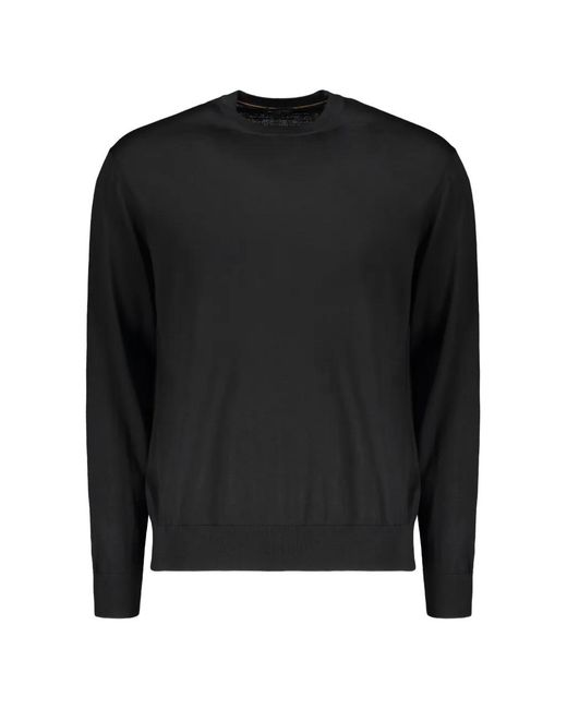 Paul & Shark Black Fine-Knit Long-Sleeve Sweater for men