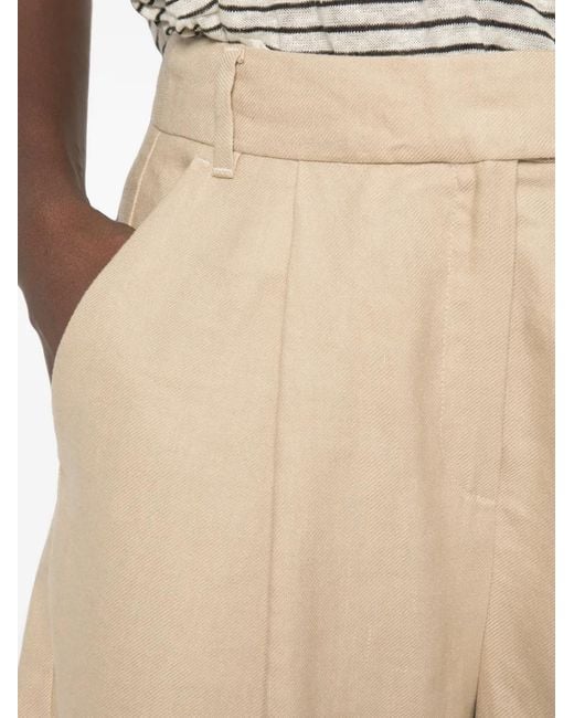 iBlues Natural Pleated Twill Shorts