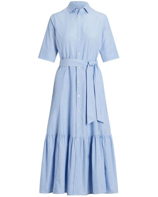 Polo Ralph Lauren Blue Short-sleeve Cotton Shirt Dress