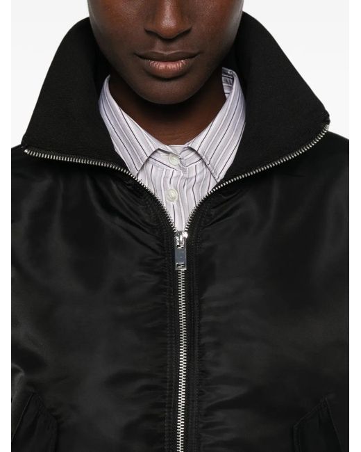 Frankie Shop Black Storm Zip-Up Bomber Jacket