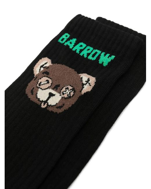 Barrow Black Teddy Bear-Print Socks