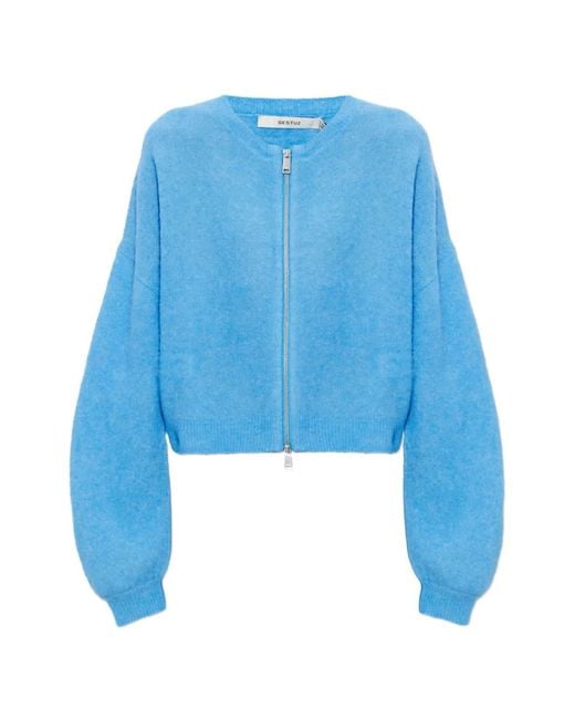 Gestuz Blue Gzsasi Zip Front Cardigan