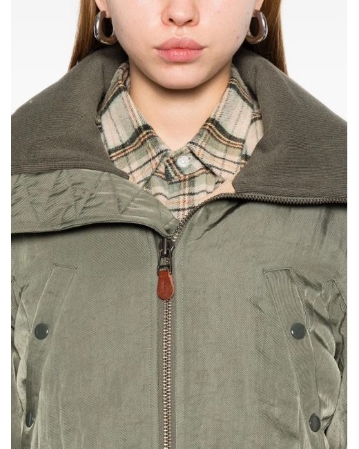 R13 Green Zip-Up Bomber Jacket