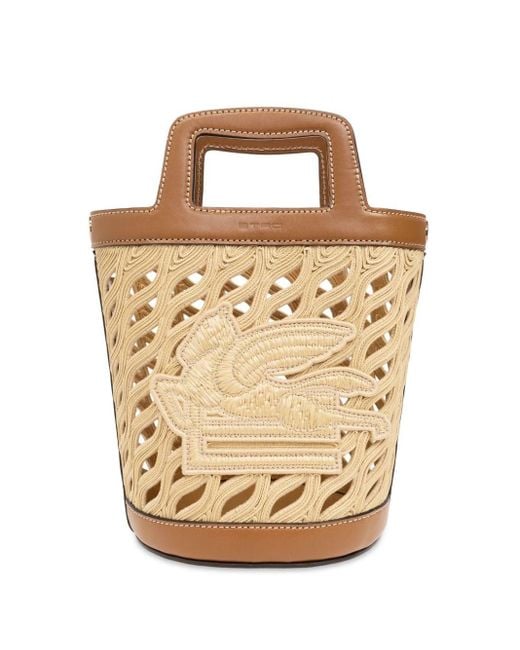 Etro Natural Pegaso-motif Bucket Bag
