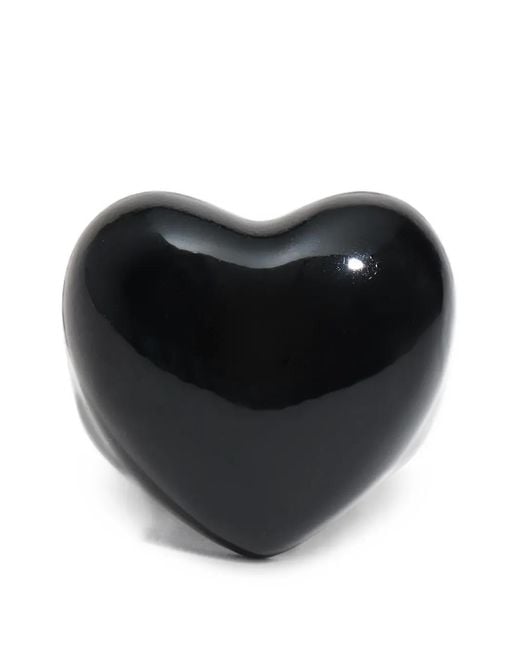 Bimba Y Lola Black Enamel Heart Ring