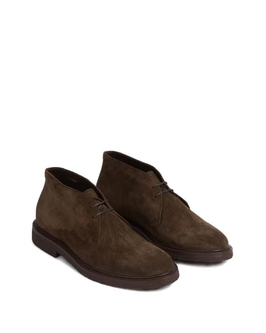 Henderson Brown Lace-Up Suede Boots for men