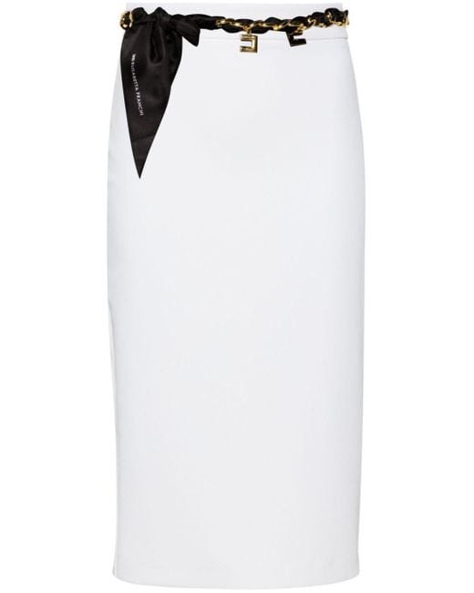 Falda de tubo midi Elisabetta Franchi de color White
