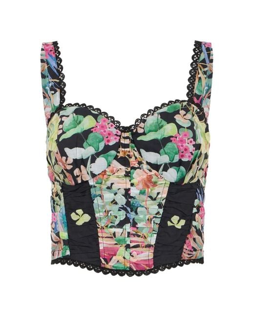 Charo Ruiz Gray Sylva Floral-Print Top