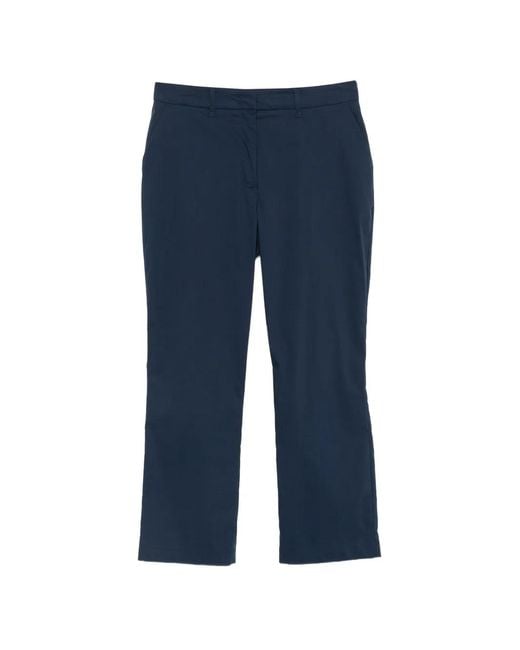 Bomboogie Blue Concealed-Fastening Cropped Trousers