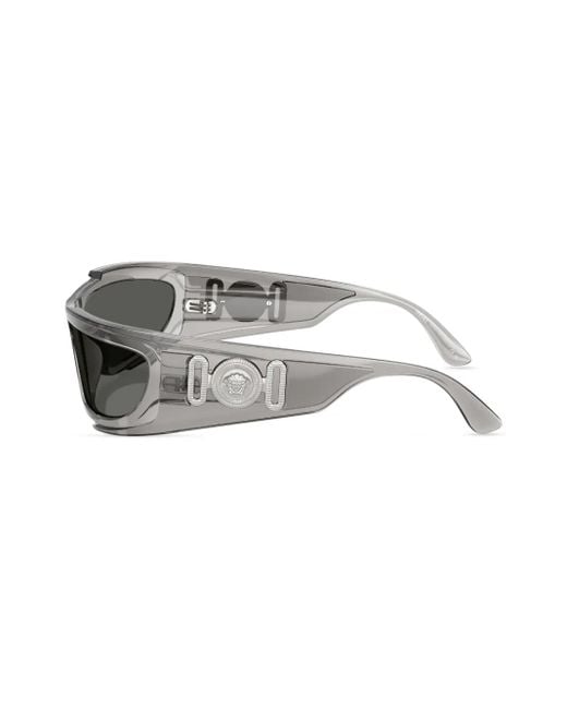 Versace Gray Medusa Square-Frame Sunglasses for men
