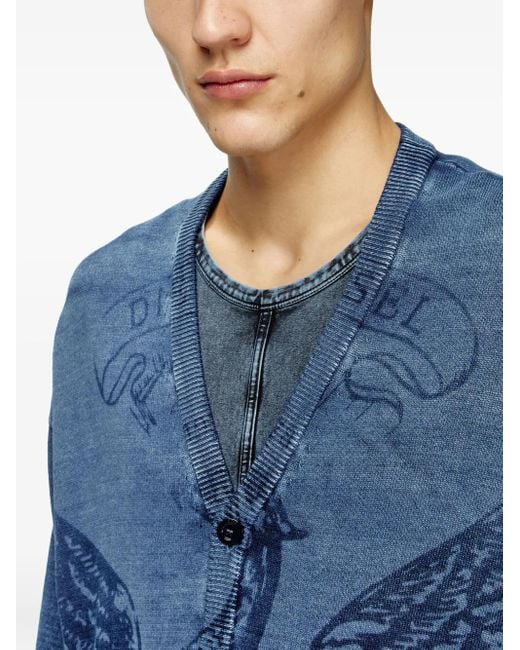 DIESEL Blue K-Fenicar Cardigan for men