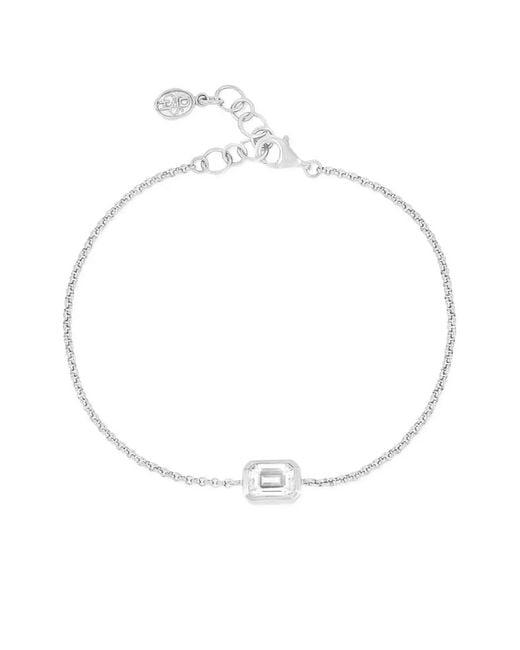 Pulsera De Cadena Con Topacio Blanco Dower & Hall de color White
