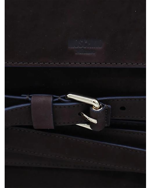 Moschino Black Buckle-Detail Tote Bag