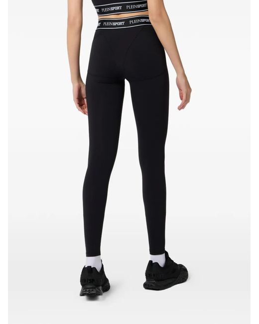Philipp Plein Blue Logo Elastic Leggings