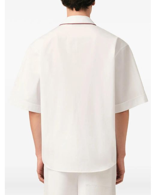 AMI White Cotton Short Sleeves Arrow Shirt