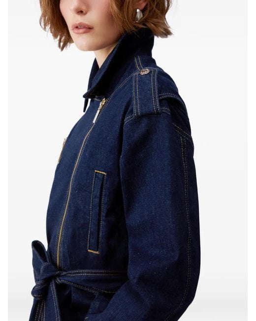 Liu Jo Blue Denim Jacket With Belt