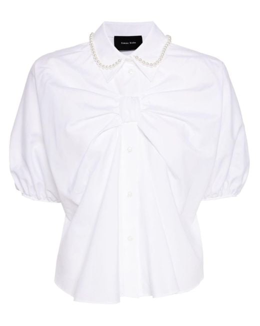 Simone Rocha White Pearl-detail Cotton Shirt