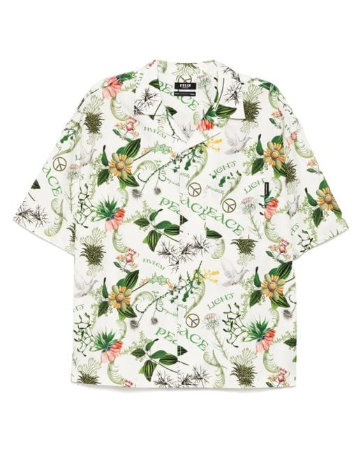 FIVE CM White Graphic-Print Shirt for men