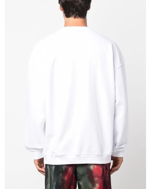 DIESEL White Logo-Print Cotton Sweatshirt for men