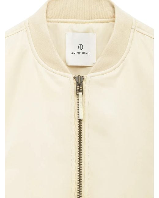 Anine Bing Natural Veste Bomber Leon À Coupe Crop