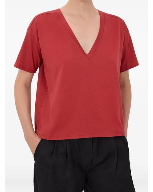 Loulou de Saison Red Faaa Lds V-Neck T-Shirt