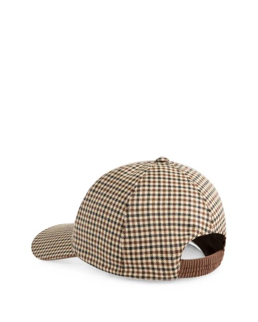 Moncler Natural Check Wool Baseball Cap for men
