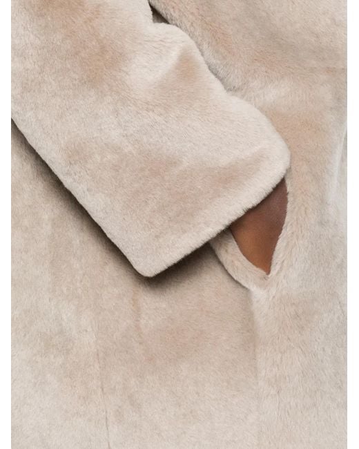 Manzoni 24 Natural Single-Breasted Long-Sleeve Coat