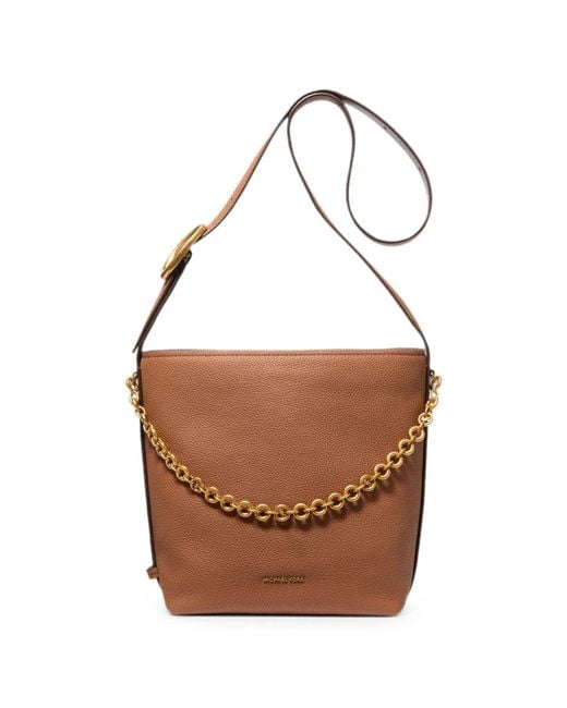MICHAEL Michael Kors Brown Nolita Small Pebbled Leather Bucket Tote Bag