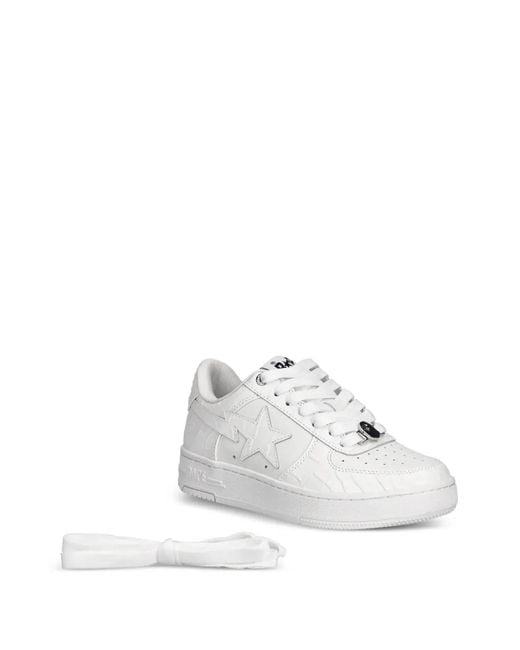 A Bathing Ape White Bape Sta #3 L Textured Sneakers