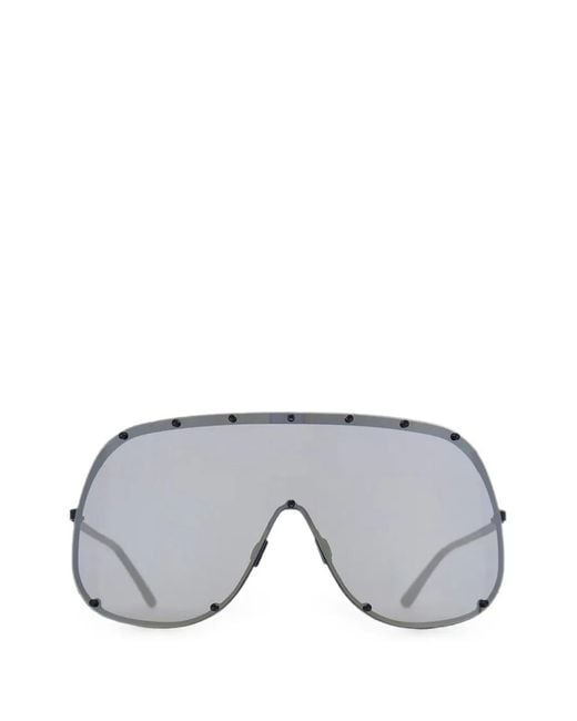 Rick Owens Gray Shield Sunglasses