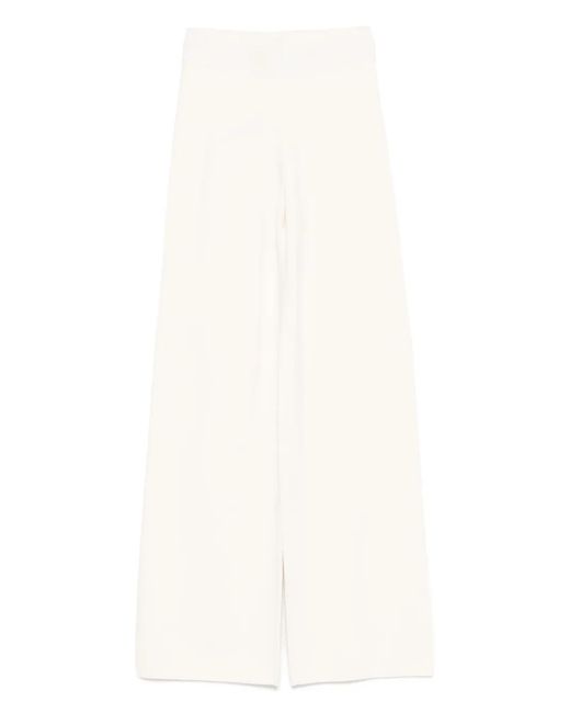 Max Mara White Elasticated-Waist Palazzo Trousers