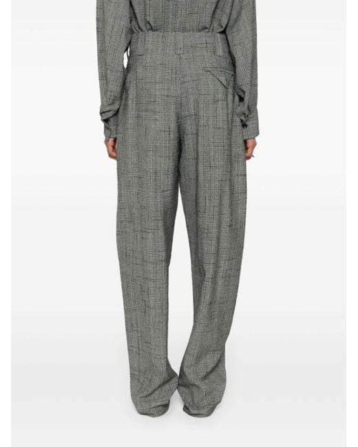 Pantalon ample à détails de plis Bottega Veneta en coloris Gray