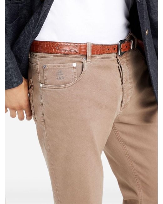 Brunello Cucinelli Gefärbte Straight-Leg-Jeans in Natural für Herren