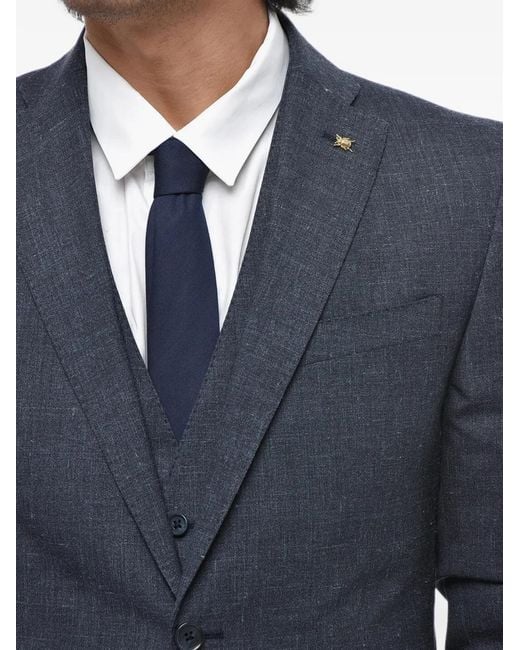 Corneliani Blue Three-Piece Single-Breasted Suit for men