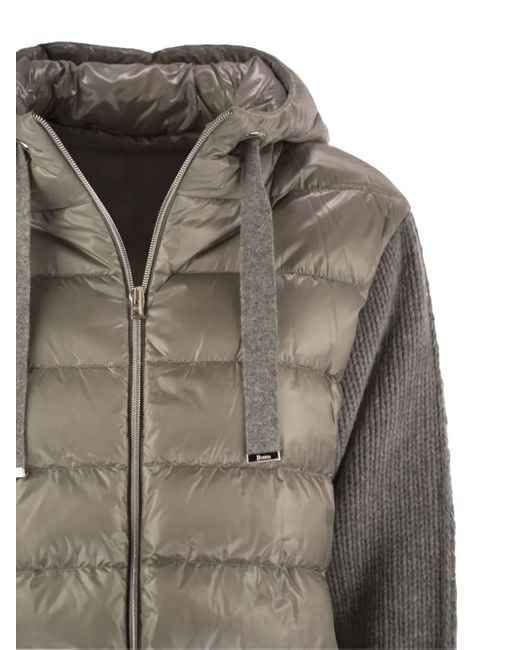 Herno Gewatteerde Donsjas Met Capuchon in het Gray