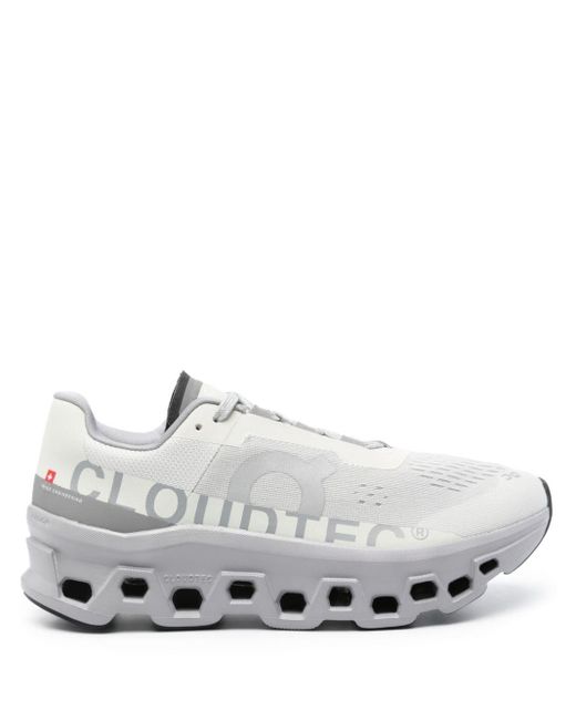 On Shoes Gray Cloudmonster Mesh Sneakers for men