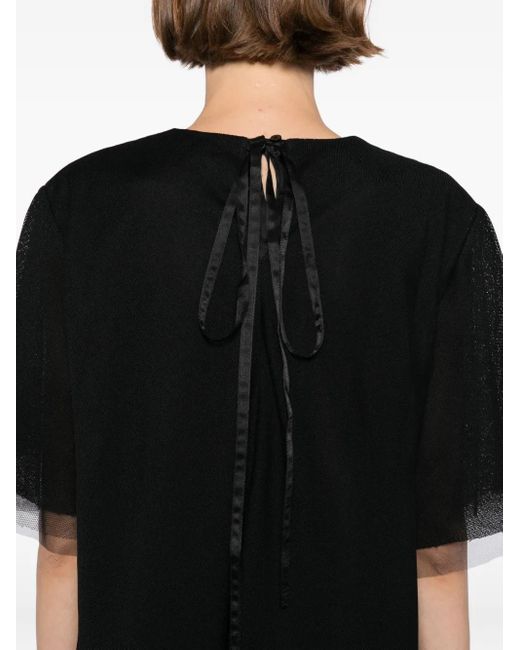 JNBY Black Kurzärmeliges A-Mesh-Kleid