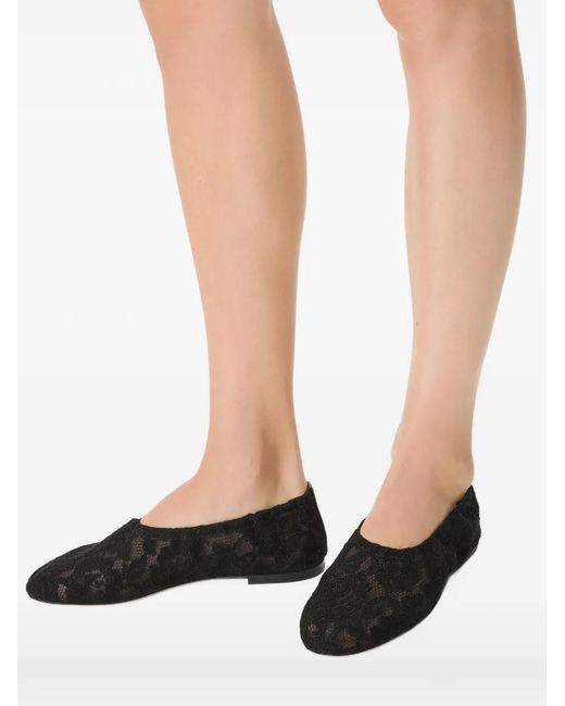 Odissi Black Aicha Lace Ballet Flats