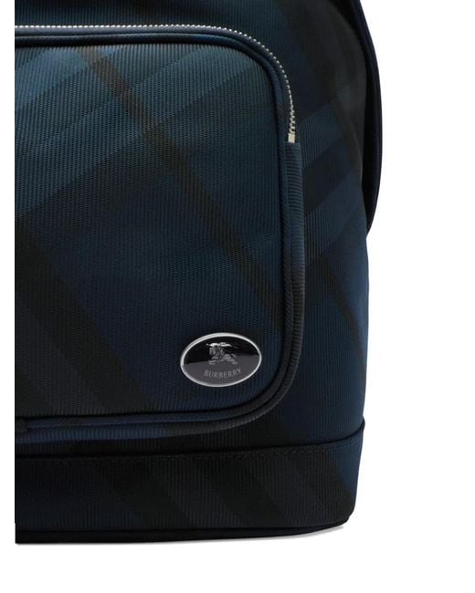Burberry Blue Grid Backpack for men