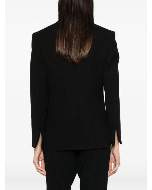 Giorgio Armani Black Satin-Lapel Single-Breasted Jacket