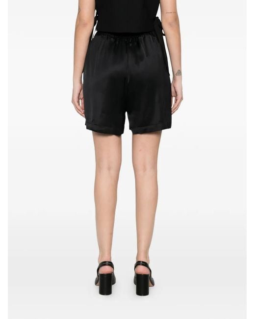 Lutz Huelle Black Garbo Elasticated-Waistband Satin Shorts