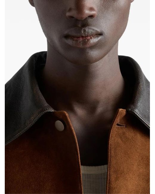 Prada Brown Suede Caban Jacket for men